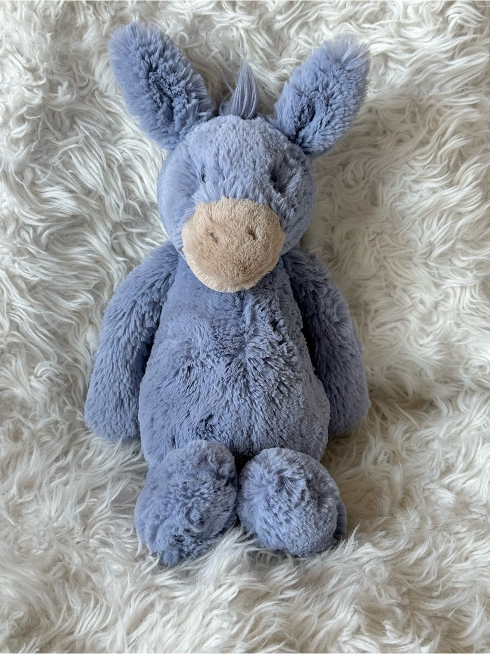 Jellycat retired Bashful Donkey blue gray stuffed animal plush